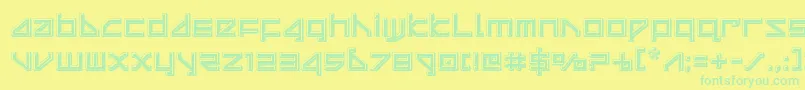 Fonte deltaraybevel – fontes verdes em um fundo amarelo