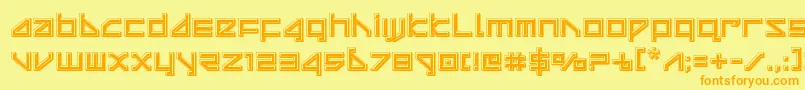 deltaraybevel Font – Orange Fonts on Yellow Background