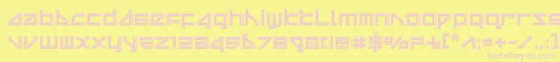 deltaraybevel Font – Pink Fonts on Yellow Background