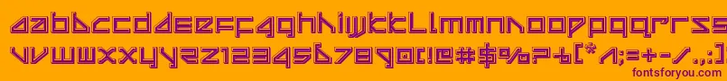 deltaraybevel Font – Purple Fonts on Orange Background
