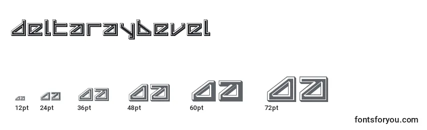 Размеры шрифта Deltaraybevel (124864)