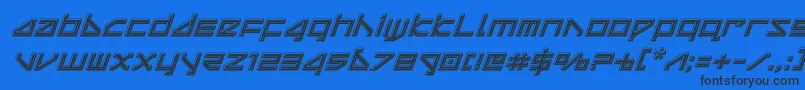 deltaraybevelital Font – Black Fonts on Blue Background