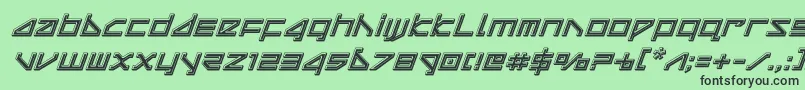 deltaraybevelital Font – Black Fonts on Green Background