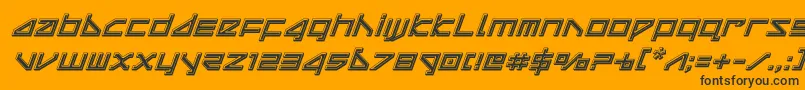 deltaraybevelital Font – Black Fonts on Orange Background