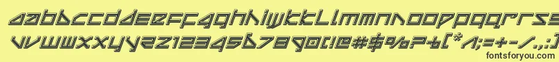 deltaraybevelital Font – Black Fonts on Yellow Background
