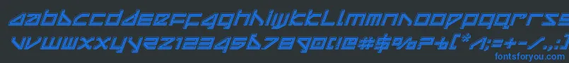 deltaraybevelital Font – Blue Fonts on Black Background