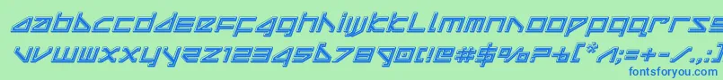 deltaraybevelital Font – Blue Fonts on Green Background