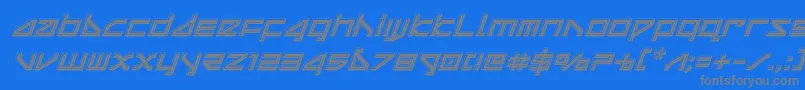 deltaraybevelital Font – Gray Fonts on Blue Background