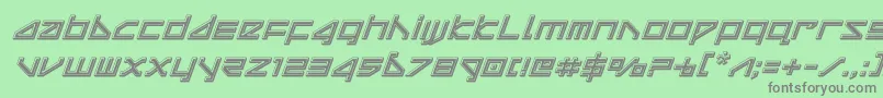 deltaraybevelital Font – Gray Fonts on Green Background