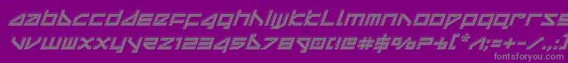 deltaraybevelital Font – Gray Fonts on Purple Background