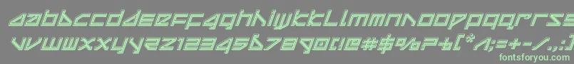 deltaraybevelital Font – Green Fonts on Gray Background