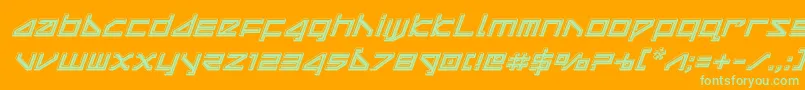deltaraybevelital Font – Green Fonts on Orange Background