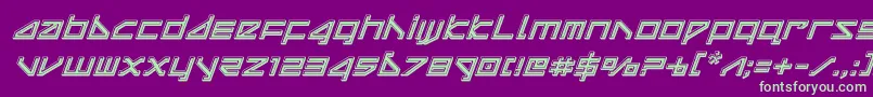 deltaraybevelital Font – Green Fonts on Purple Background