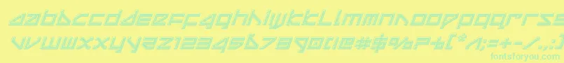 deltaraybevelital Font – Green Fonts on Yellow Background