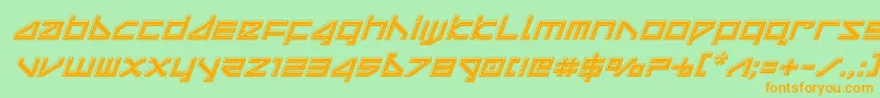 deltaraybevelital Font – Orange Fonts on Green Background