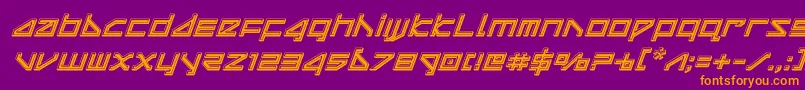 deltaraybevelital Font – Orange Fonts on Purple Background