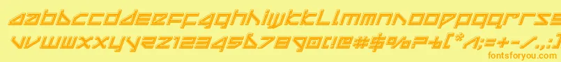 deltaraybevelital Font – Orange Fonts on Yellow Background