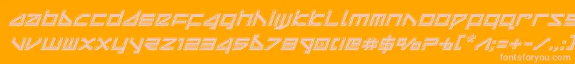 deltaraybevelital Font – Pink Fonts on Orange Background