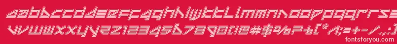 deltaraybevelital Font – Pink Fonts on Red Background