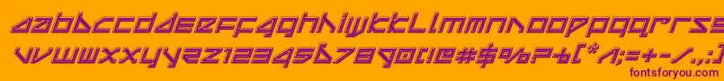 deltaraybevelital Font – Purple Fonts on Orange Background