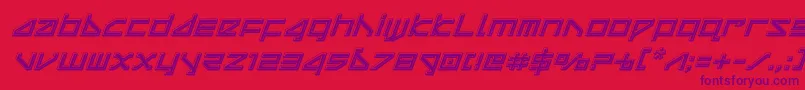 deltaraybevelital Font – Purple Fonts on Red Background
