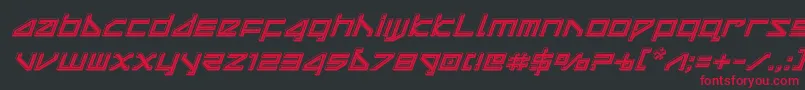 deltaraybevelital Font – Red Fonts on Black Background