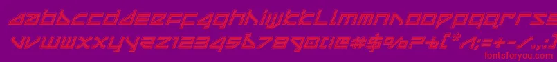 deltaraybevelital Font – Red Fonts on Purple Background