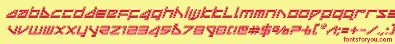 deltaraybevelital Font – Red Fonts on Yellow Background