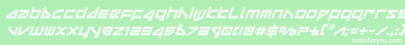 deltaraybevelital Font – White Fonts on Green Background