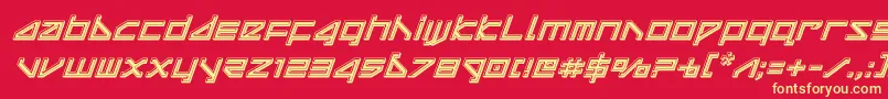 deltaraybevelital Font – Yellow Fonts on Red Background