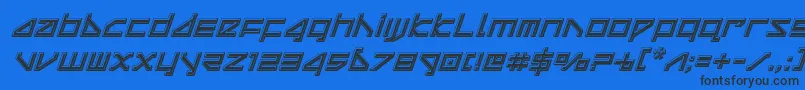 deltaraybevelital Font – Black Fonts on Blue Background