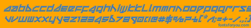 deltaraybevelital Font – Blue Fonts on Orange Background