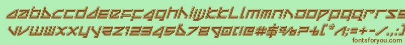 deltaraybevelital Font – Brown Fonts on Green Background