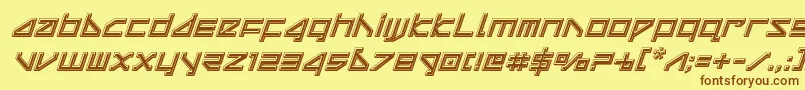 deltaraybevelital Font – Brown Fonts on Yellow Background