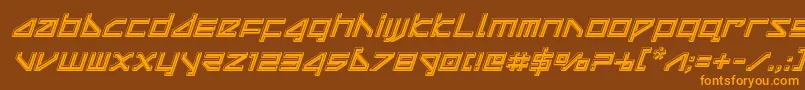 deltaraybevelital Font – Orange Fonts on Brown Background