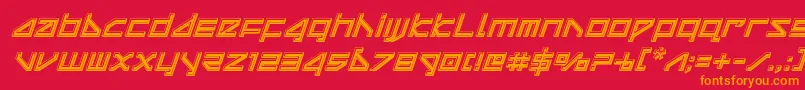 deltaraybevelital Font – Orange Fonts on Red Background