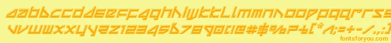 deltaraybevelital Font – Orange Fonts on Yellow Background