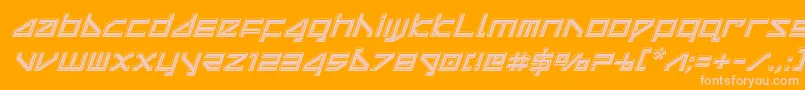 deltaraybevelital Font – Pink Fonts on Orange Background