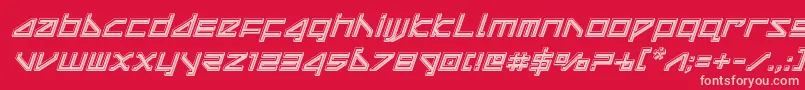 deltaraybevelital Font – Pink Fonts on Red Background