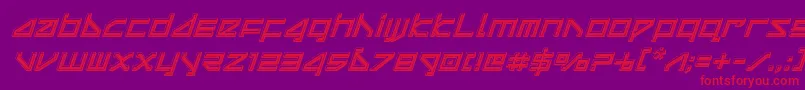 deltaraybevelital-Schriftart – Rote Schriften auf violettem Hintergrund