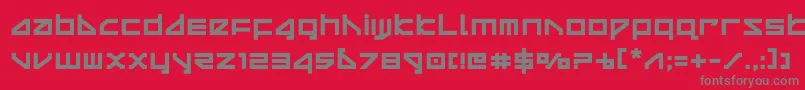 フォントdeltaraybold – 赤い背景に灰色の文字