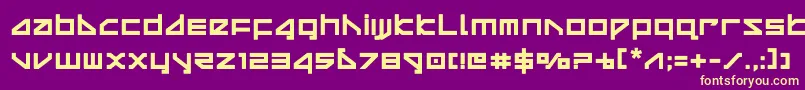 フォントdeltaraybold – 紫の背景に黄色のフォント