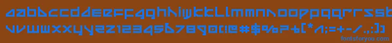 フォントdeltaraybold – 茶色の背景に青い文字