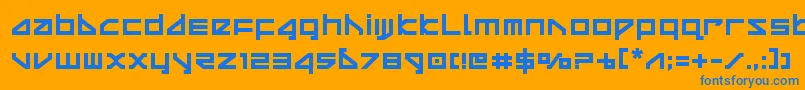 deltaraybold Font – Blue Fonts on Orange Background