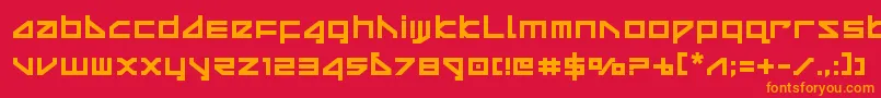 フォントdeltaraybold – 赤い背景にオレンジの文字