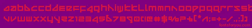 フォントdeltaraybold – 紫の背景に赤い文字