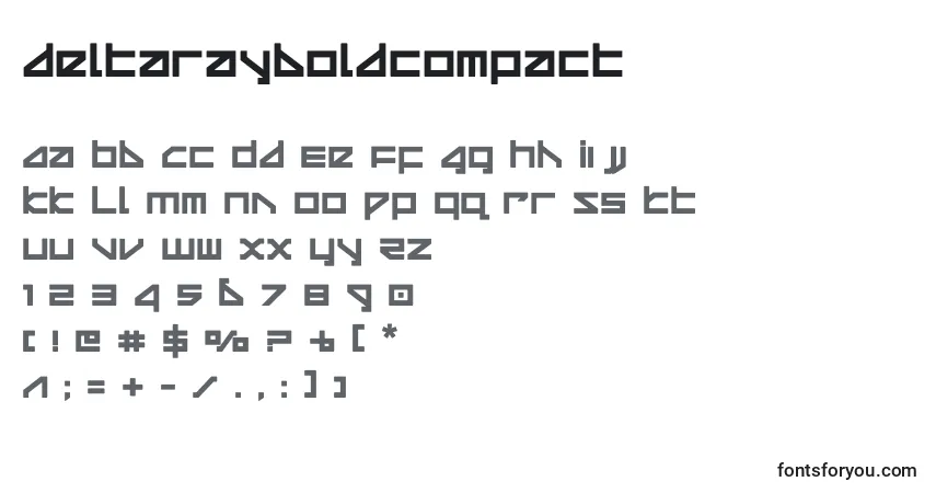 Czcionka Deltarayboldcompact – alfabet, cyfry, specjalne znaki