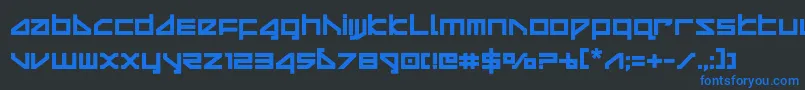 deltarayboldcompact Font – Blue Fonts on Black Background