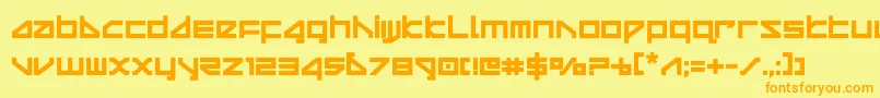 deltarayboldcompact Font – Orange Fonts on Yellow Background