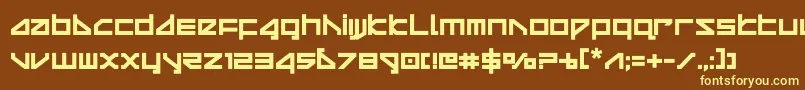 deltarayboldcompact Font – Yellow Fonts on Brown Background